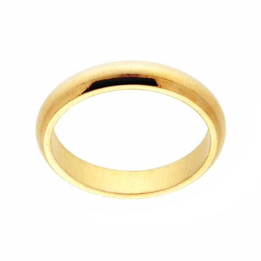 Ring Fede Klassisch Bombata Lucida mm 3,5 aus Silber 925, vergoldet. - MeinSchmuckShop
