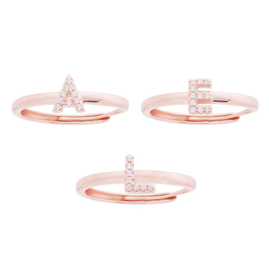 Ring mit weißen Zirkonen, aus 925er Silber, roségold galvanisiert - MeinSchmuckShop