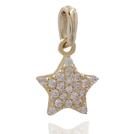 Anhänger Stern mit 20 Zirkonia Gold 333/000
