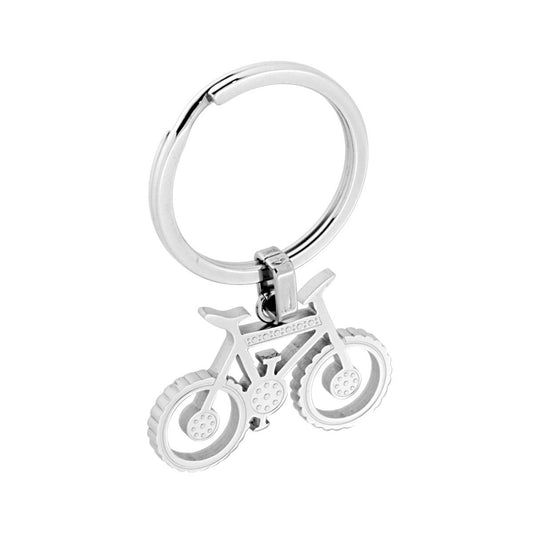 Schlüsselanhänger für Mann und Frau, mit dem Motiv Fahrrad, aus Edelstahl. - MeinSchmuckShop