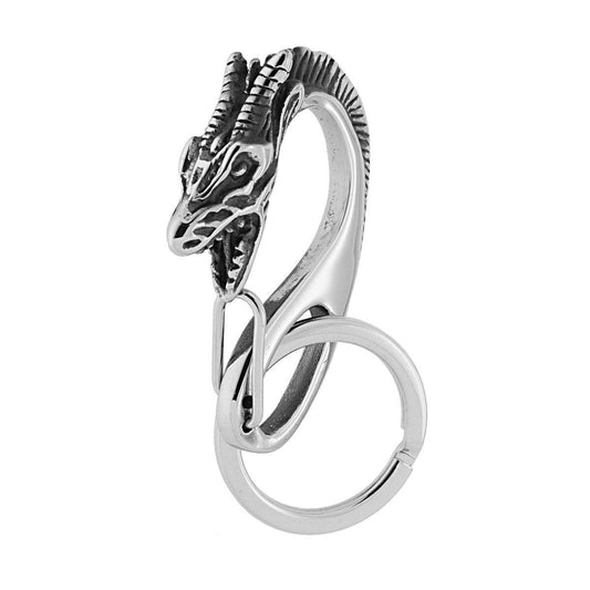 Schlüsselanhänger für Herren und Damen, mit Ring und Drachenkarabiner aus Edelstahl. - MeinSchmuckShop