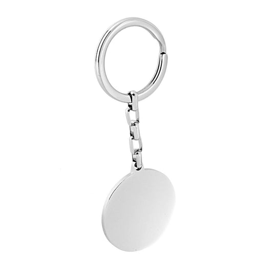 Schlüsselanhänger für Herren und Damen mit Ring und Rundem aus Stahl - MeinSchmuckShop