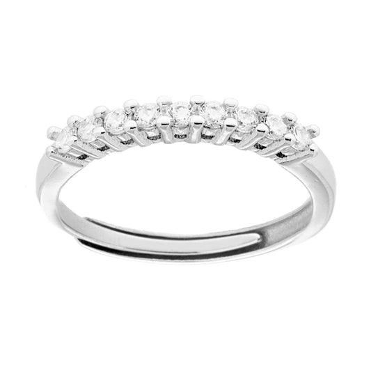 Veretta-Ring mit weißen Cubic-Zirconia, 2,5 mm, aus 925er Silber, rhodiniert - MeinSchmuckShop