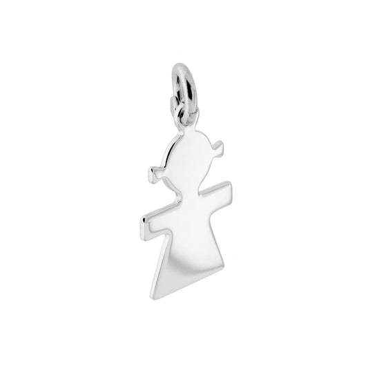 Anhänger Silhouette eines Mädchens, schlicht, 23 mm, Silber 925, rhodiniert. - MeinSchmuckShop