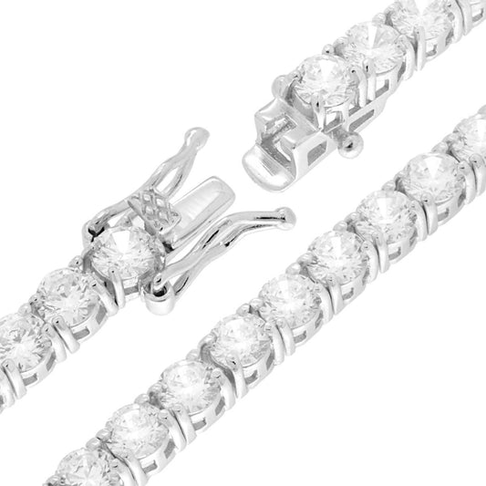 Tennisarmband Griffe 18 cm mit Zirkonen 4 mm Weiße in Silber 925 Galvanik Rhodium - MeinSchmuckShop