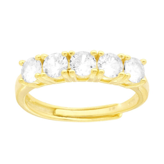 Veretta-Ring mit weißen Cubic Zirconia, 4 mm, aus 925er Silber, goldgalvanisiert - MeinSchmuckShop