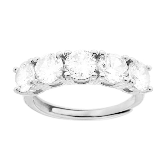 Veretta-Ring mit weißen Cubic-Zirkonien mm 5 aus Silber 925 Rhodiumbeschichtung - MeinSchmuckShop