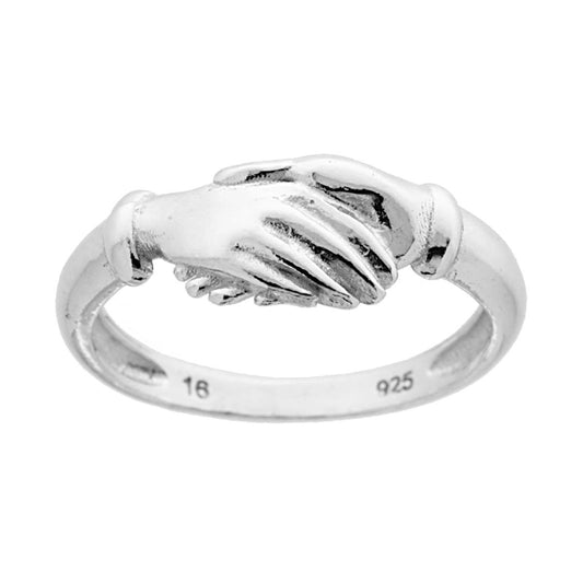 Ring Hände der Heiligen Rita aus Silber 925, Rhodium-Galvanik - MeinSchmuckShop