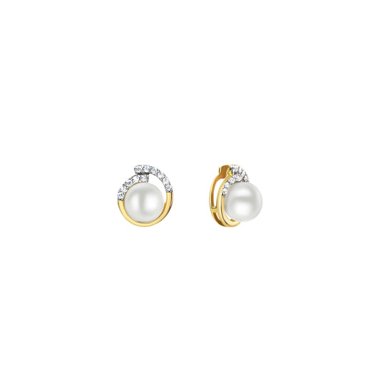 375/- Gold bicolor Zirkonia Perle