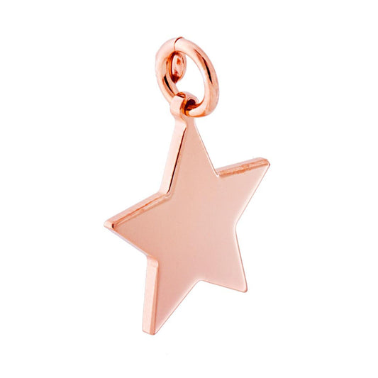 Anhänger Stern glatt 19 mm aus Silber 925 Roségold galvanisch. - MeinSchmuckShop
