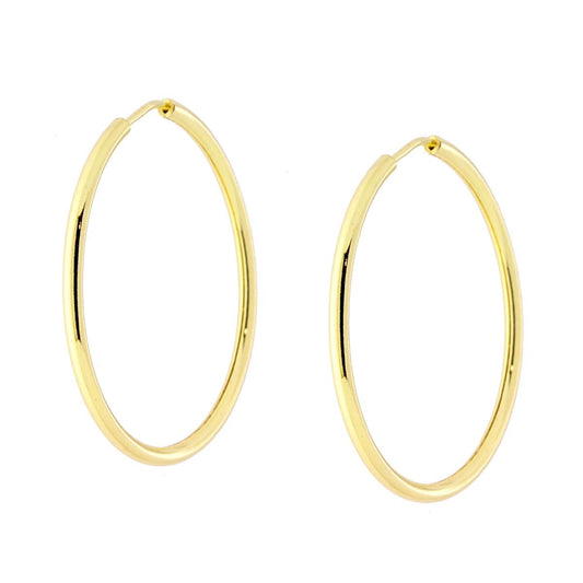 Glatte Ring-Ohrringe Ø 30 mm, Drahtstärke 1,7 mm, aus Silber 925, galvanisch Gold - MeinSchmuckShop