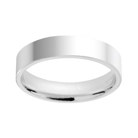 Ring klassischer Ehering, glatte Oberfläche, Komfortpassform, 4,2 mm, aus Silber 925, Rhodiumbeschichtung - MeinSchmuckShop