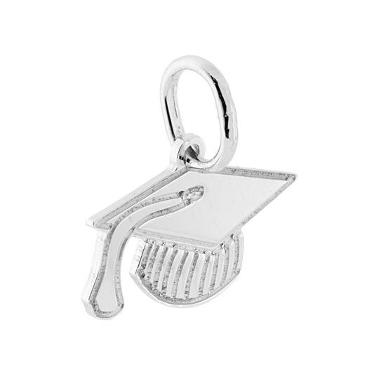 Anhänger Abschlussmütze mit Quaste für die Graduierung, Silber 925, rhodiniert - MeinSchmuckShop