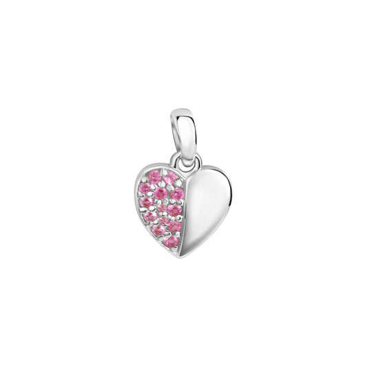 925/- Sterling Silber rhodiniert Herz pink Zirkonia