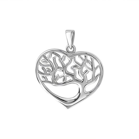 925/- Sterling Silber rhodiniert Herz/Baum