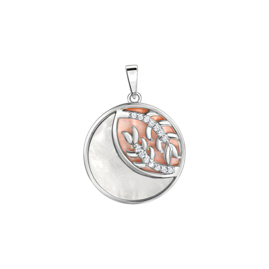925/- Sterling Silber rhodiniert Perlmutt und Zirkonia