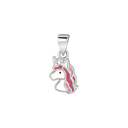 925/- Sterling Silber rhodiniert Einhorn Lack