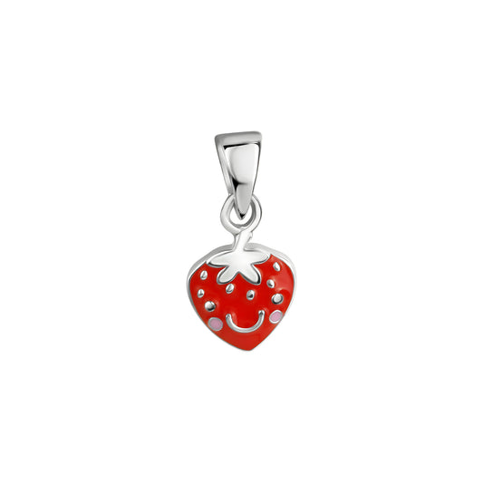 925/- Sterling Silber rhodiniert Erdbeere Lack