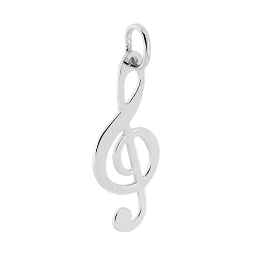 Violine-Musikschlüssel Anhänger aus 925er Silber, galvanisch rhodiniert - MeinSchmuckShop