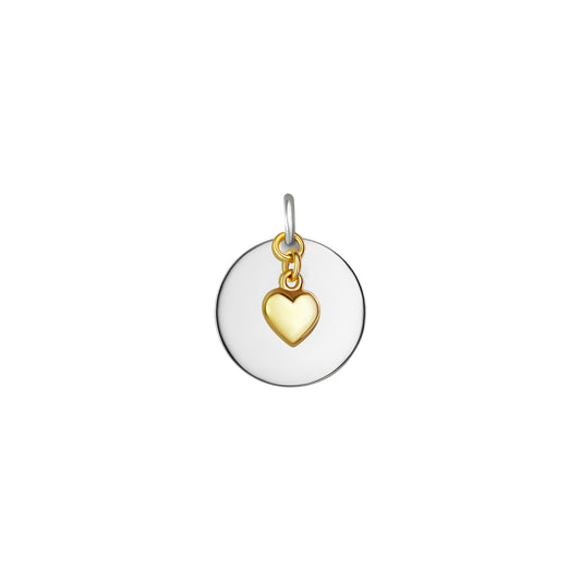 925/- Sterling Silber rhodiniert und vergoldet Herz