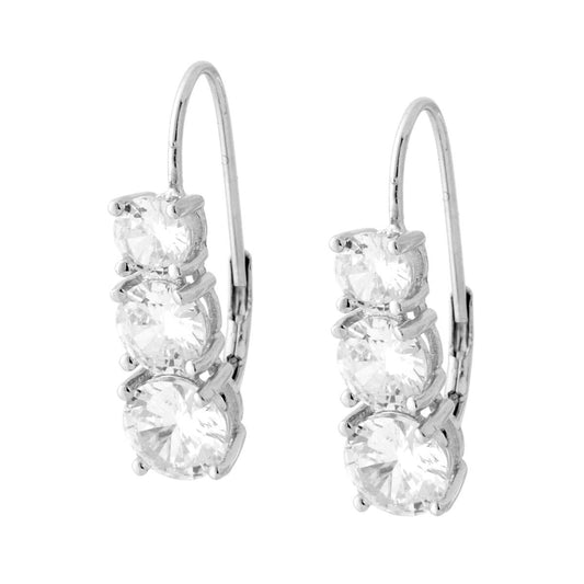 Ohrstecker Monachella Trilogy Degradé mit weißen Zirkonen aus Silber 925 rhodiumgalvanisiert - MeinSchmuckShop