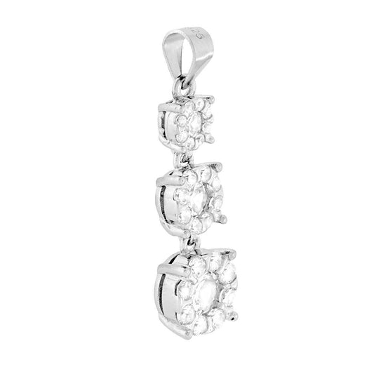 Anhänger Trilogy Blumen degradé mit weißen Zirkonen, 925er Silber rhodiniert - MeinSchmuckShop