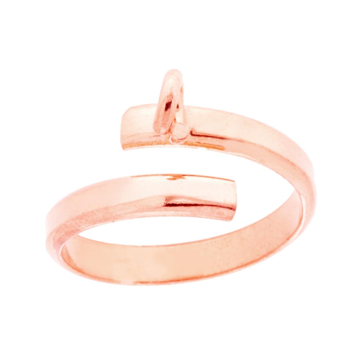 Halbfertiger Ring mit Haken für Anhänger aus 925er Silber, roségold galvanisch beschichtet - MeinSchmuckShop