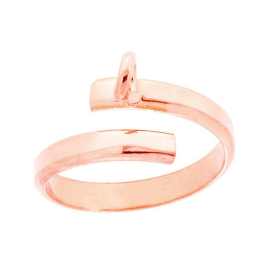Halbfertiger Ring mit Haken für Anhänger aus 925er Silber, roségold galvanisch beschichtet - MeinSchmuckShop