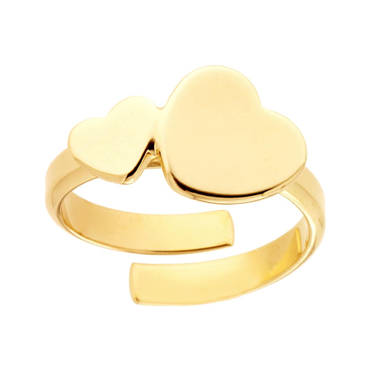 Ring Liebe mit Herzen, schlicht, aus 925er Silber, vergoldet - MeinSchmuckShop