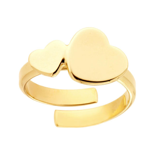 Ring Liebe mit Herzen, schlicht, aus 925er Silber, vergoldet - MeinSchmuckShop