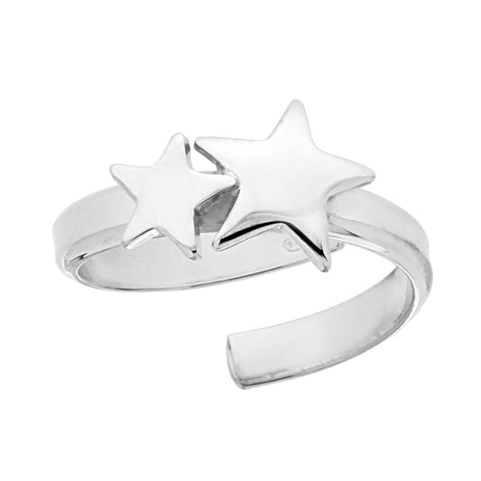 Ring mit Sternen, schlicht, Silber 925, rhodiniert. - MeinSchmuckShop