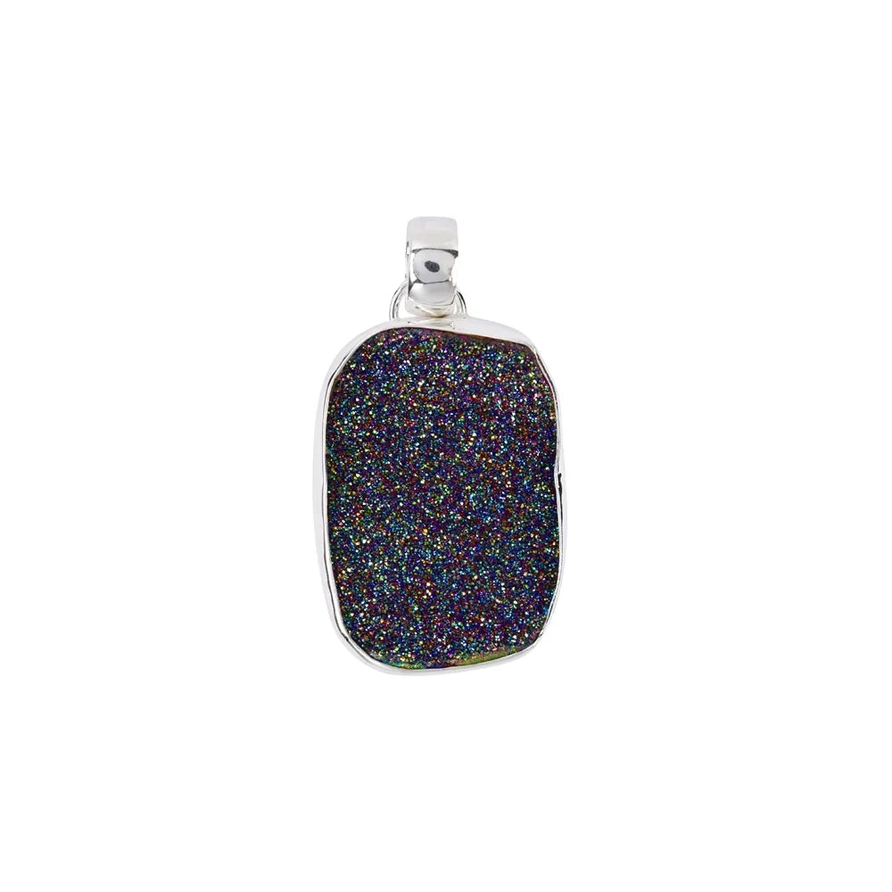Anhänger Achat Druzy (Titan plattiert), 4,3cm - MeinSchmuckShop