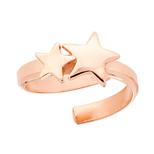 Ring mit Sternen, schlicht, in 925er Silber, Roségold galvanisiert. - MeinSchmuckShop