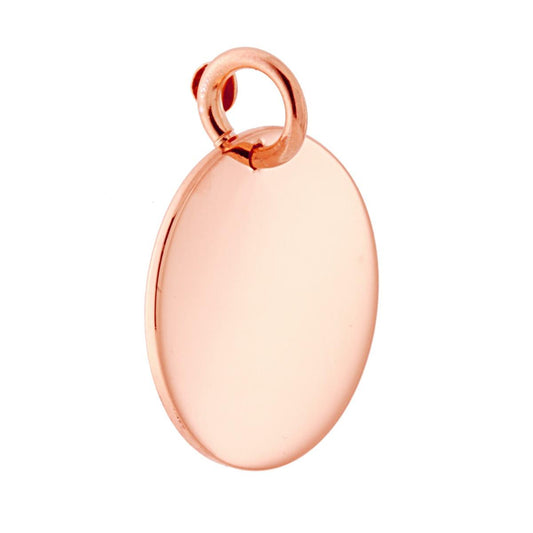 Anhänger Plättchen Medaillchen zum Gravieren, 23 mm, rund, glatt, aus Silber 925, roségold galvanisch veredelt - MeinSchmuckShop