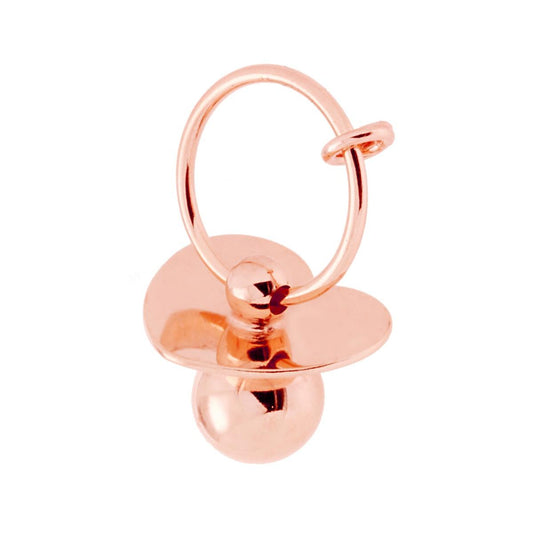 Anhänger Schnuller mit Herz, 32 mm, in 925er Silber, Roségold galvanisiert - MeinSchmuckShop