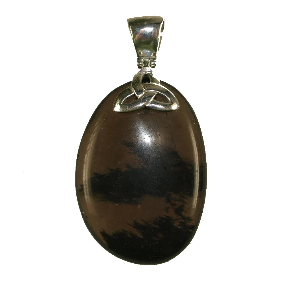 Anhänger Obsidian (Rauchobsidian) mit Keltenknoten, 5,5cm - MeinSchmuckShop
