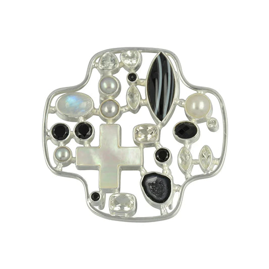 Anhänger Onyx, Topas, Achat Druzy, Labradorit, Perle, 6cm - MeinSchmuckShop