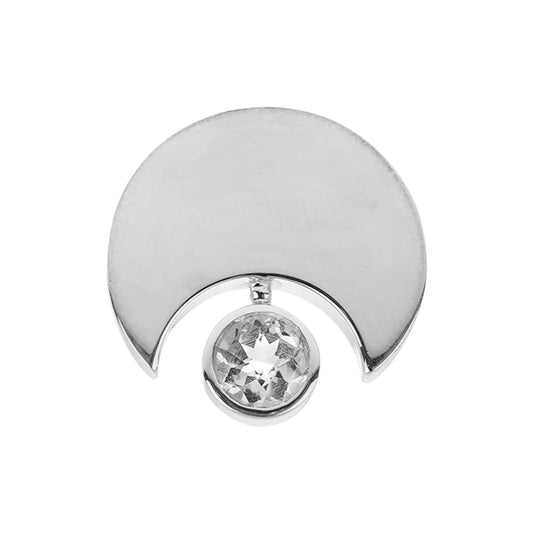 Anhänger rund, Topas weiss, facettiert, 2,0cm - MeinSchmuckShop