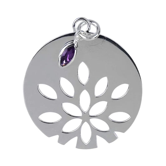 Anhänger Blätter mit Amethyst, 6,4cm - MeinSchmuckShop