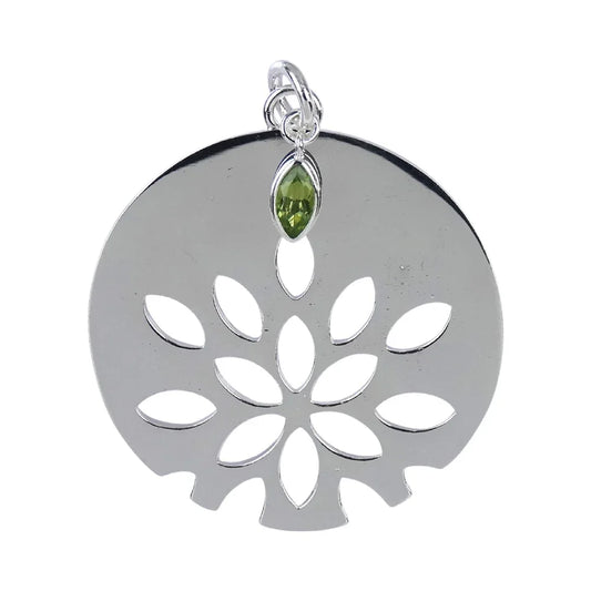 Anhänger Blätter mit Peridot, 6,4cm - MeinSchmuckShop