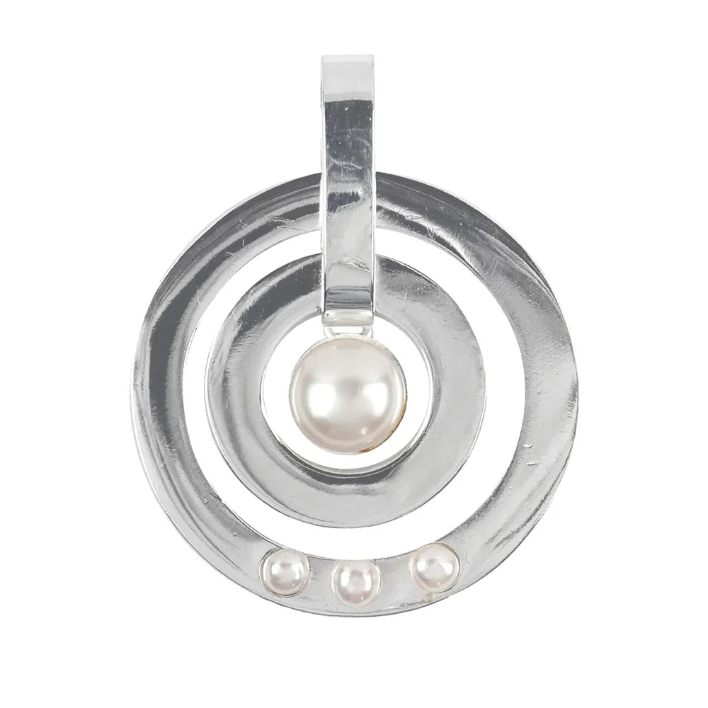 Anhänger Kreise mit Perlen, 3,8cm - MeinSchmuckShop
