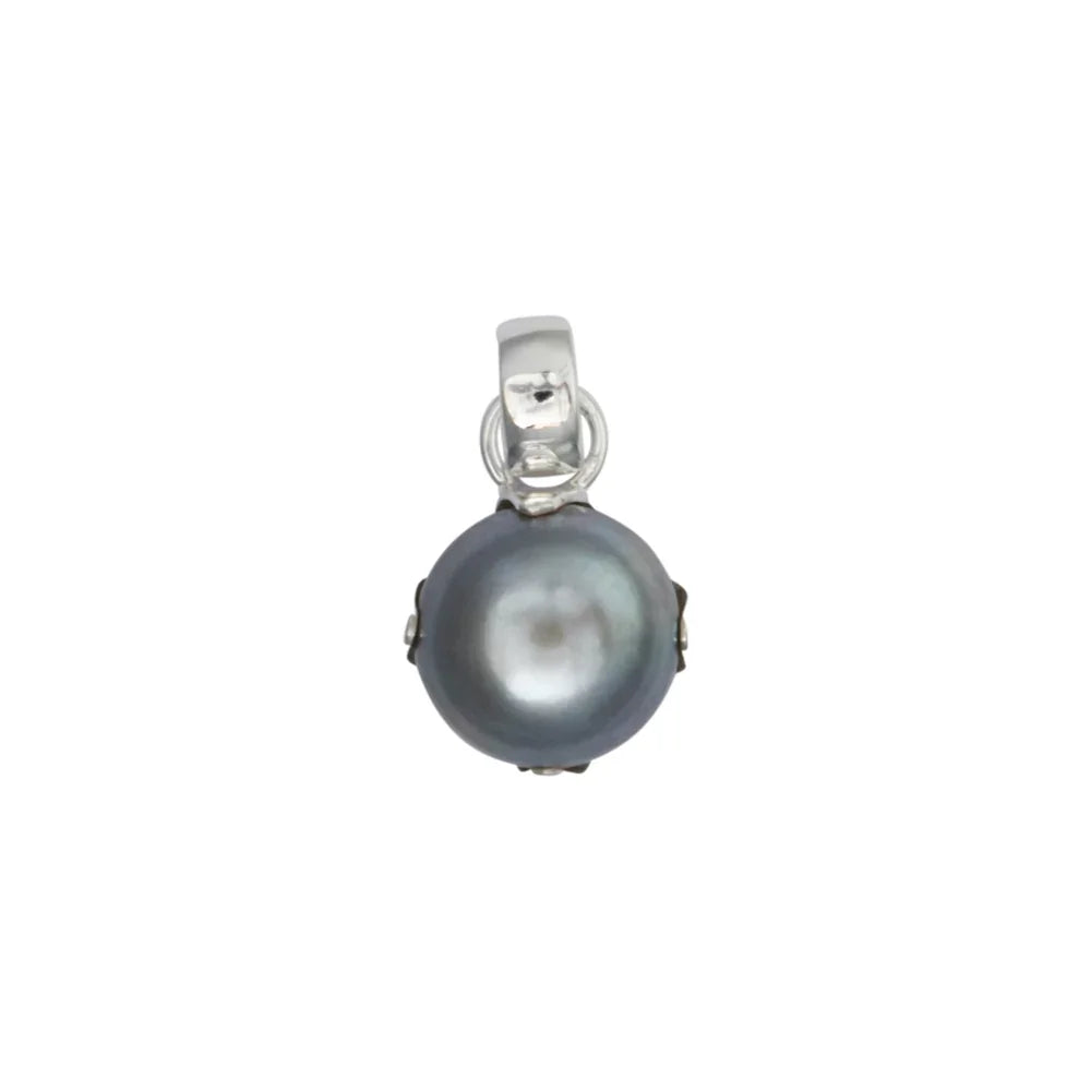 Anhänger Perle grau (12mm), 2,3cm - MeinSchmuckShop