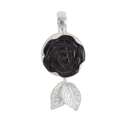 Anhänger Rose Onyx (gef.), 4,5cm - MeinSchmuckShop