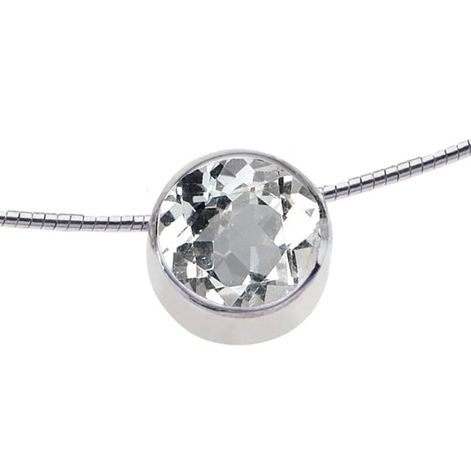 Anhänger Topas weiß (10mm) facettiert, 1,1cm - MeinSchmuckShop