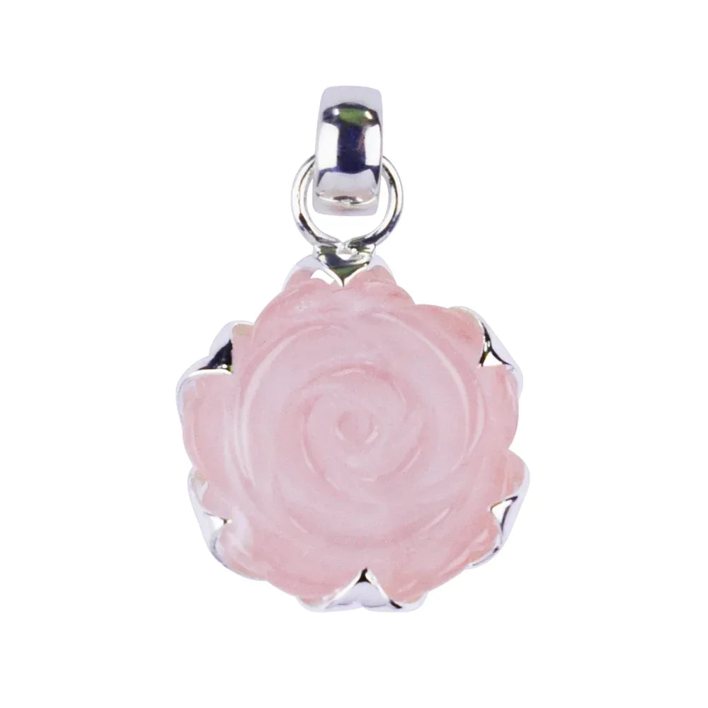 Anhänger Rose Rosenquarz, 3,0cm - MeinSchmuckShop