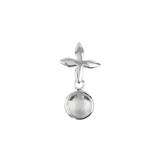Anhänger Bergkristall (8mm) mit Kreuz, 2,7cm - MeinSchmuckShop
