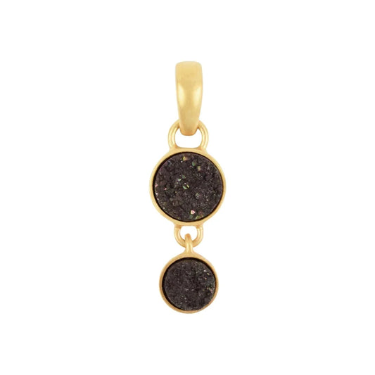Anhänger, Achat-Druzy schwarz (gef.), 3,1cm - MeinSchmuckShop