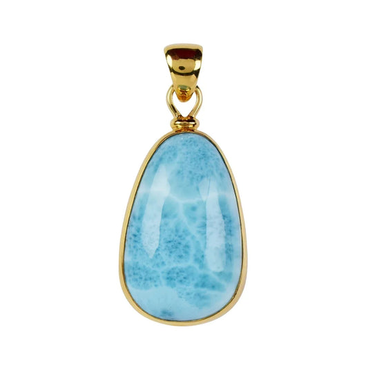 Anhänger Larimar Tropfen (33 x 20mm), 5,1cm, vergoldet - MeinSchmuckShop