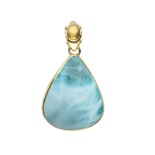 Anhänger Larimar Tropfen (24-27 x 31-36mm), 4,7cm, vergoldet - MeinSchmuckShop