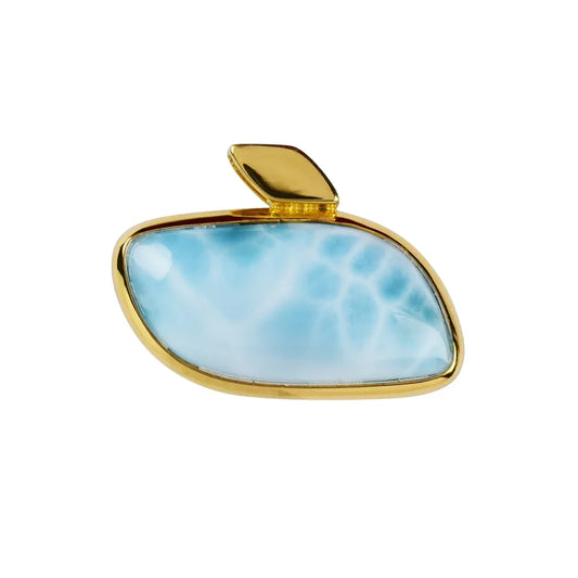 Anhänger Larimar Flügel (17 x 30mm), 2,8 x 3,0cm, vergoldet - MeinSchmuckShop